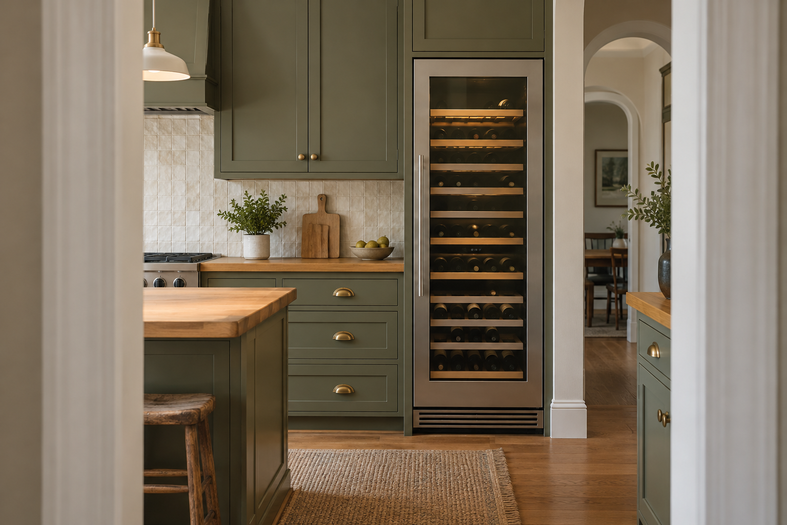 Illustrative Sub-Zero wine cooler in a residential kitchen — AI image for Viking Repair Ardsley
