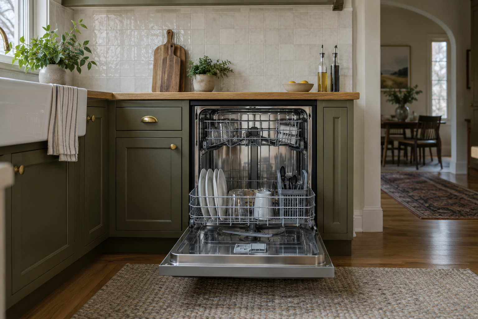 Illustrative Thermador dishwasher in a residential kitchen — AI image for Viking Repair Ardsley